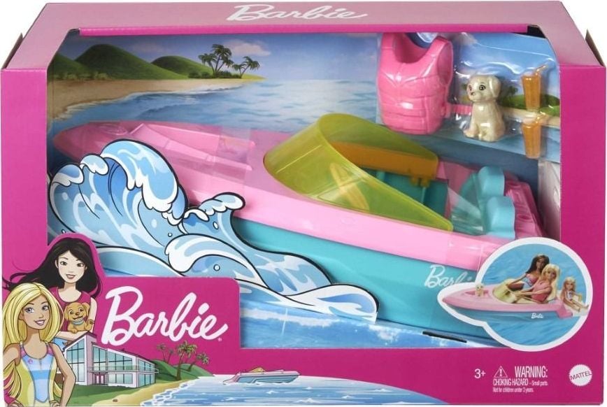 Barbie Papusa Barbie cu barca cu motor (GRG29)