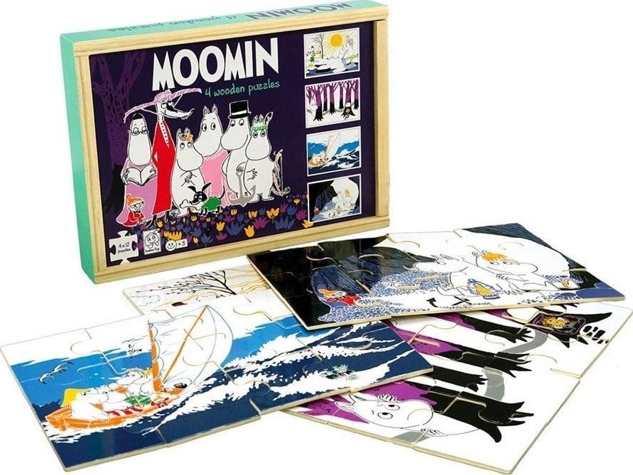 Barbo Toys Puzzle din lemn 4 puzzle-uri Moomin and Friends