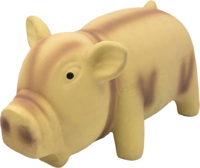Barry King Pig, jucarie caine, latex, bej, cu sunet, 15 cm