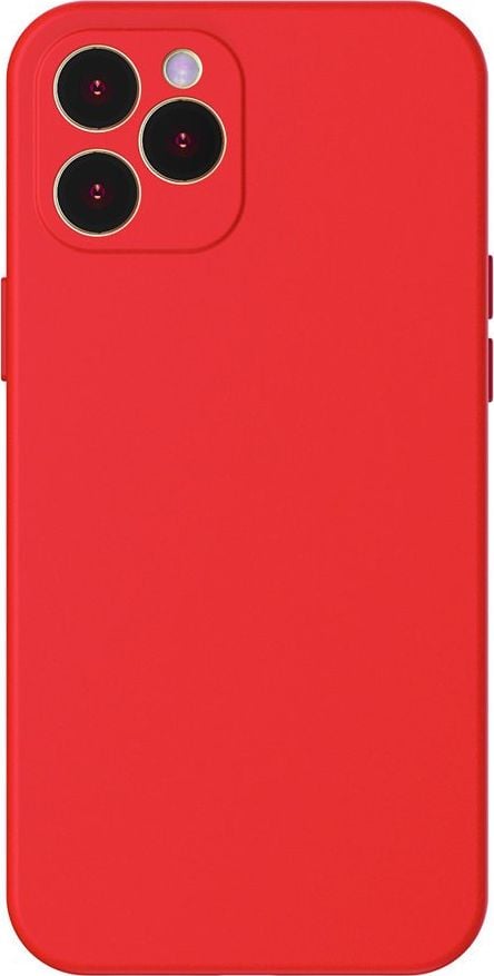 Baseus Baseus Liquid Silica Gel Case Elastyczne żelowe etui iPhone 12 Pro Max Czerwony (WIAPIPH67N-YT09) uniwersalny
