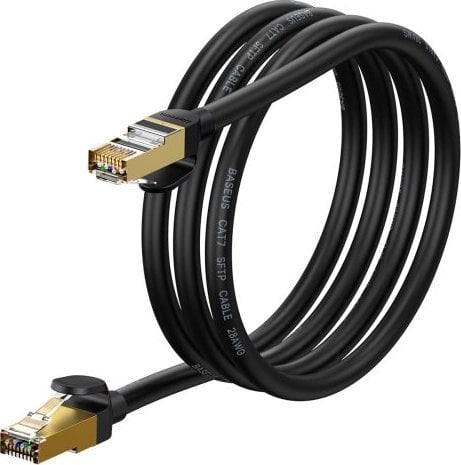 Cablu retea Baseus Speed Seven Ethernet, Cat. 7, Mufat 2xRJ45, S/FTP, Lungime 1.5 m, 10Gbps, Negru