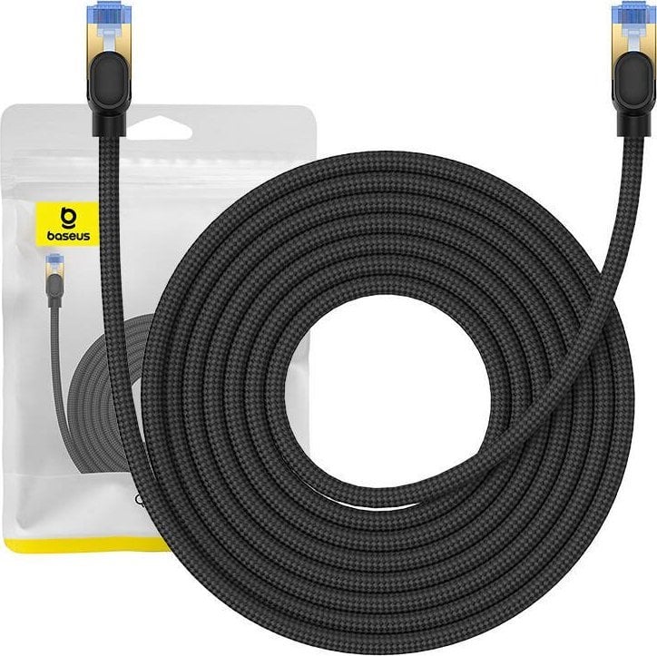 Baseus Kabel sieciowy w oplocie kat. 7 Baseus Ethernet RJ45, 10Gbps, 8m (czarny)
