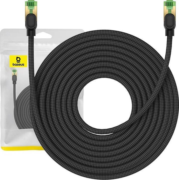 Baseus Kabel sieciowy w oplocie kat. 8 Baseus Ethernet RJ45, 40Gbps, 15m (czarny)