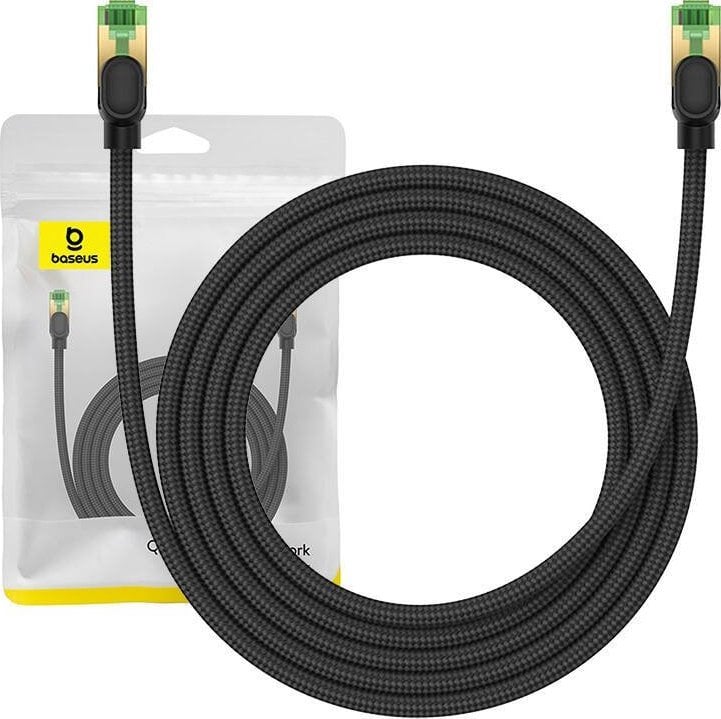 Baseus Kabel sieciowy w oplocie kat. 8 Baseus Ethernet RJ45, 40Gbps, 2m (czarny)