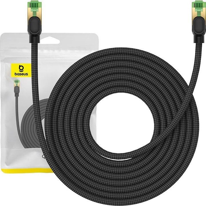 Baseus Kabel sieciowy w oplocie kat. 8 Baseus Ethernet RJ45, 40Gbps, 8m (czarny)