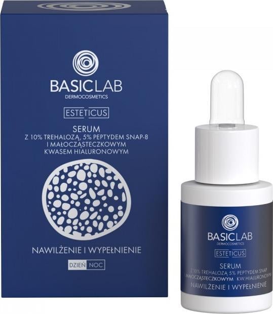 Basiclab BASICLAB_Esteticus Serum Ser hidratant și de umplere cu 10% trehaloză, 5% peptidă SNAP-8 și acid hialuronic cu greutate moleculară mică 15ml