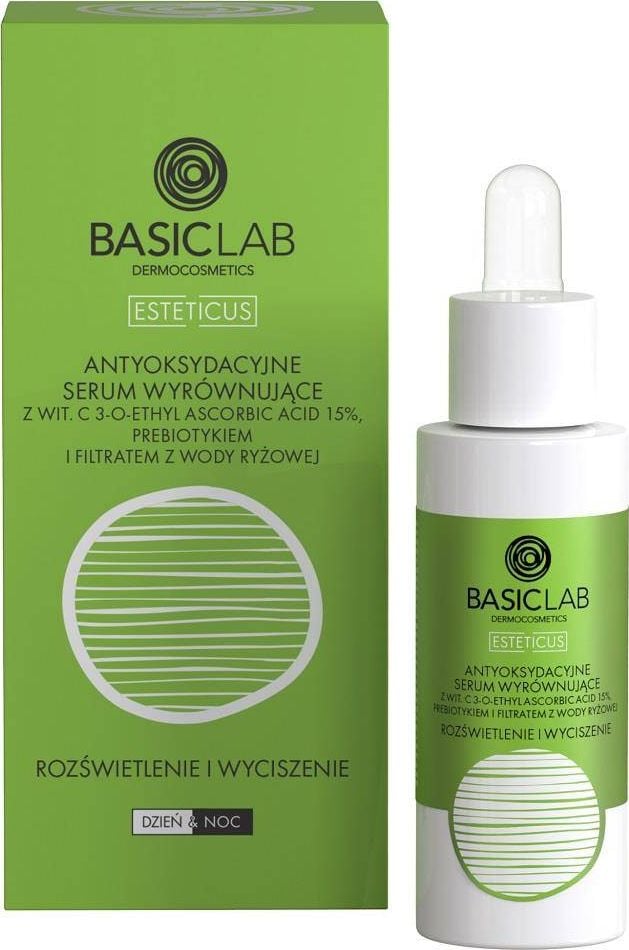 Basiclab Esteticus Ser de echilibru antioxidant cu vitamina C 15% prebiotic și filtru de apă de orez 30 ml