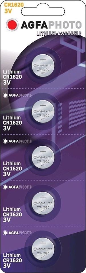 Bateri AGFA lithium, COIN CR1620, blister de 5 buc