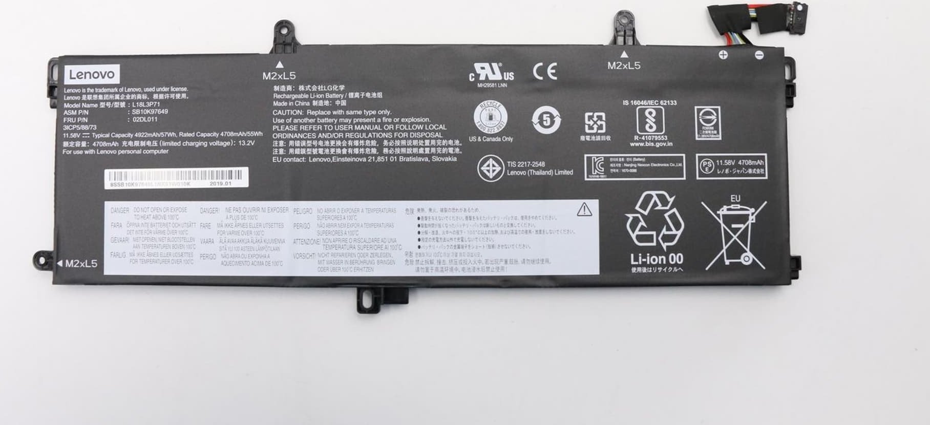 Bateria Lenovo Internal,3c,57Wh,LiIon,LGC