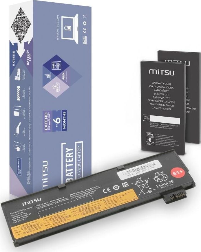 Baterie Mitsu Baterie Mitsu pentru notebook Lenovo Thinkpad T570 (10.8V-11.1V) (4400mAh)