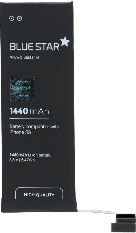 Bateria Partner Tele.com este o baterie pentru iPhone 5 cu capacitate de 1440 mAh din polimer Blue Star HQ.