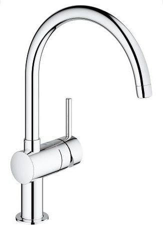 Baterie bucatarie Grohe Minta 32917000, monocomada, limitator de debit, pipa pivotanta, Crom