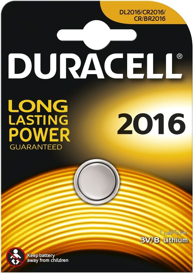 Baterie Duracell CR2016 6016 90mAh 3V Set 1x Blister