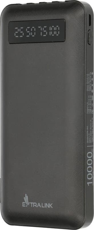 Baterie externa Extralink EPB-083, 10000mAh, 5V, 4 cabluri integrate, Negru