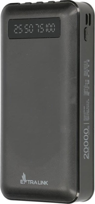 Baterie externa Extralink EPB-084, 20000mAh, 5V, 4 cabluri integrate, Negru