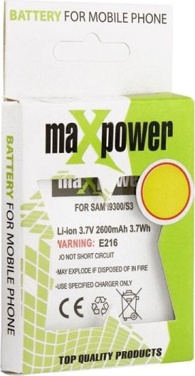 Baterie MaxPower Samsung S3 i9300 Baterie 2600mAh MaxPowe r EB-L1G6LLU