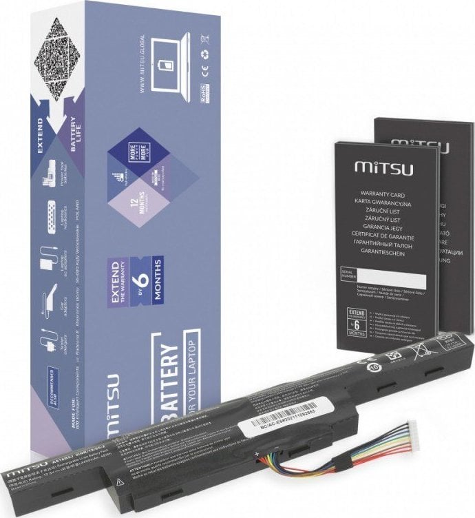 Baterie Mitsu pentru Acer Aspire E5-475, E5-575 4400 mAh (47 Wh) 10,8 - 11,1 Volți