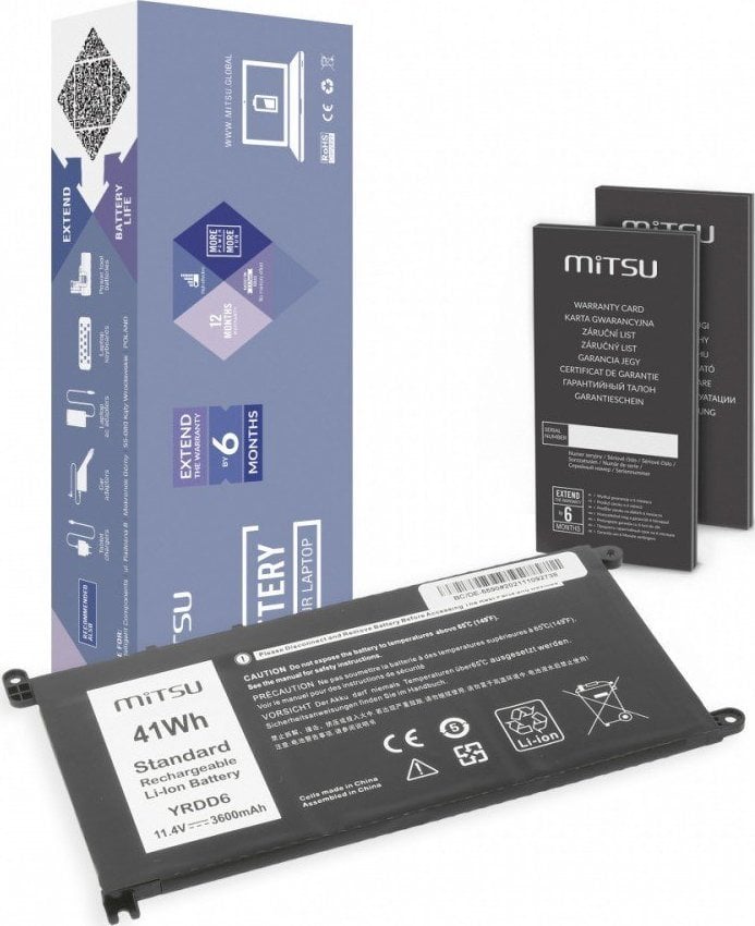 Baterie Mitsu pentru Dell Inspiron 14 5481, 5590 3600mAh (41Wh) 11,4 volți