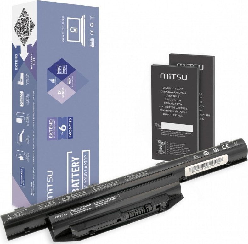 Baterie Mitsu pentru Fujitsu Lifebook E753 4400 mAh (48 Wh) 10,8 - 11,1 Volți