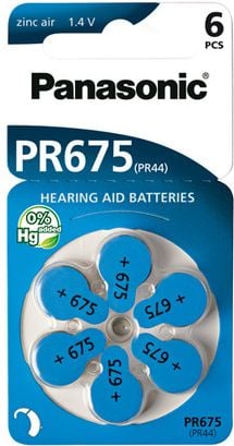 Baterie pentru aparate auditive Panasonic PR44, 6 buc