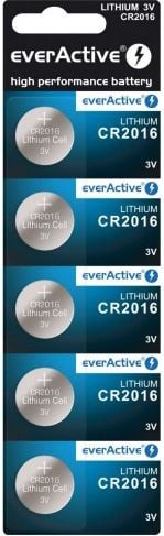 Baterie profesionala everActive CR2016 6016 90mAh 3V Set 1x Blister