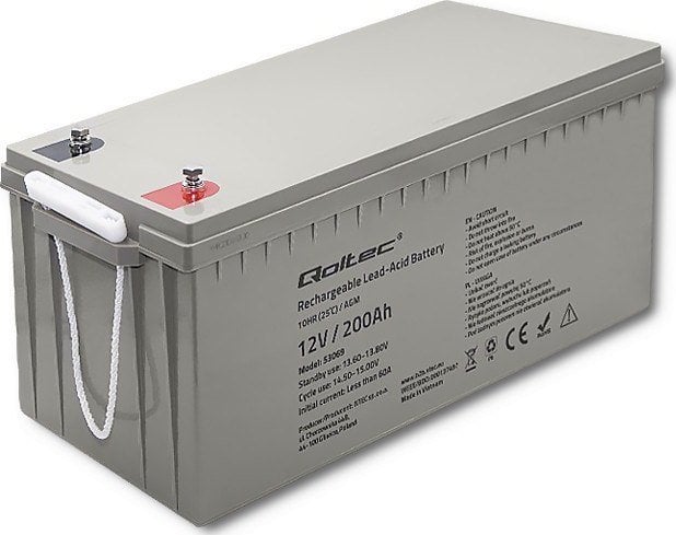 Accesorii UPS-uri - Baterie Qoltec AGM | 12V | 200Ah | max. 3000A