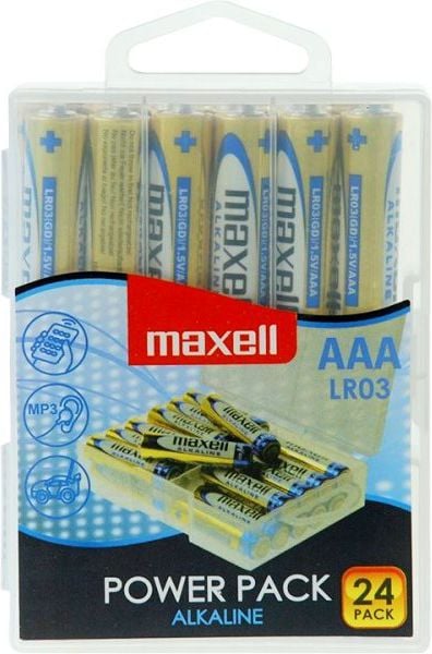 Baterii alcaline MAXELL LR03 1,5V AAA 24 bucati/blister PVC case