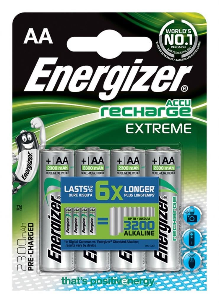 Baterii reincarcabile AA Energizer Extreme, 2300 mAh, 4 buc