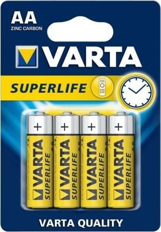 Baterii Varta Supelife AA 1.5V, zinc carbon, set 4 bucati