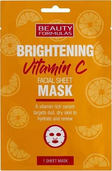 Beauty Formulas Brightening Vitamin C Maska rozjaÅ›niajÄ…ca na tkaninie z WitaminÄ… C 1szt