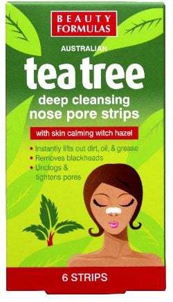 Beauty Formulas Tea Tree Benzi de curățare profundă a nasului 6 buc.