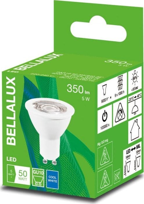 Bec LED Bellalux GU10 5W ECO LED PAR16 50 36 grade 840 350lm 4000K 4058075483484