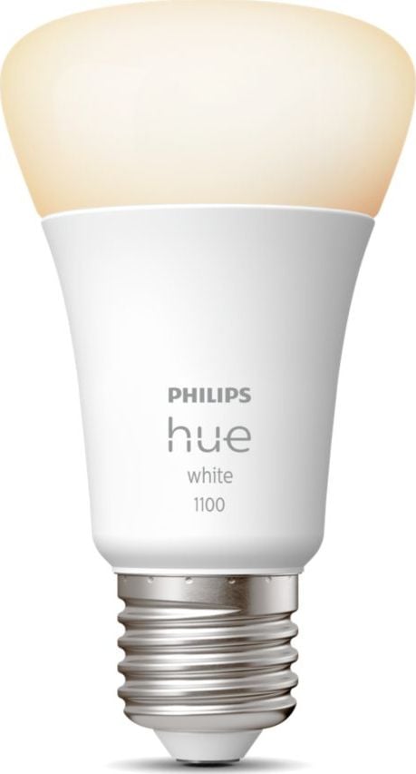 Bec LED inteligent Philips Hue, Bluetooth, Zigbee, A60, E27, 9.5W (75W), 1055 lm, lumina alba calda (2700K)