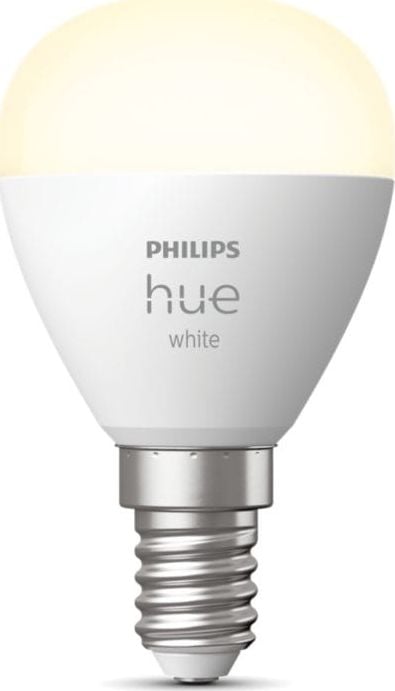 Bec LED inteligent Philips Hue P45, Bluetooth, Zigbee, lustra, E14, 5.7W, 470 lm, lumina alba calda (2700K)