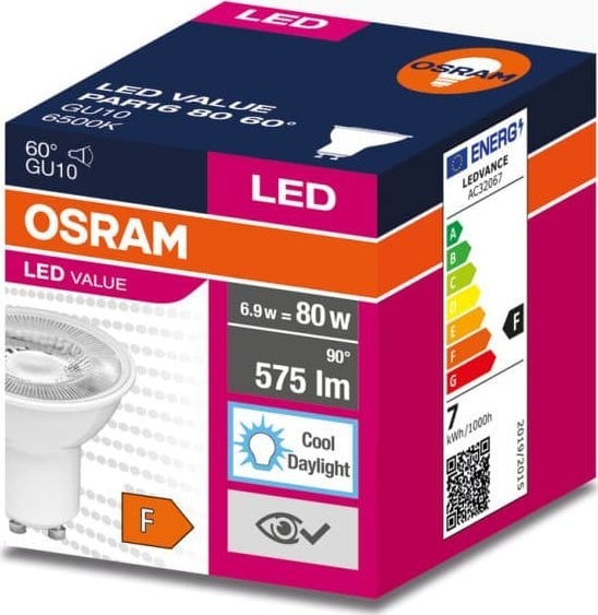 Bec LED Ledvance GU10 VALUE PAR16 80 60 6.9W/865 230V 4058075599321