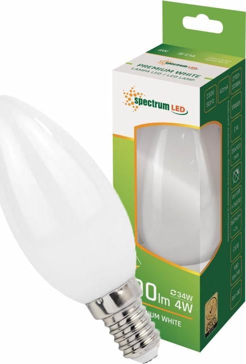 Bec LED Spectrum, E14, 230V, 4W, 400 lm, 3000K, Alb cald