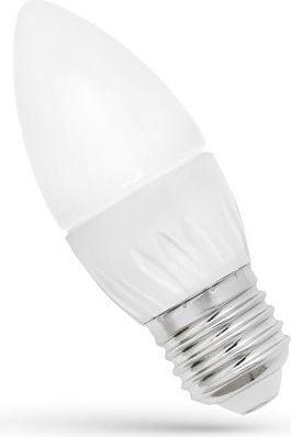 Bec LED, Spectrum, E27, 6 W, 520 lm, Tip lumanare, Lumina calda, Alb