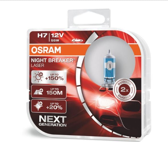 Bec Osram H7 Night Breaker Laser Next Generation PX26d 12V 55W 2buc