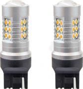 Becuri AMiO 1156 led canbus 24smd 3030 t20 7440 w21w chihlimbar 12v/24v