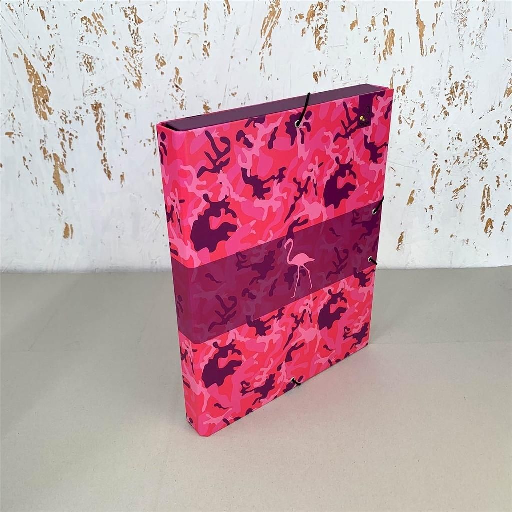 Bee-bee Folder Box A4 pentru elastic Camouflage roz