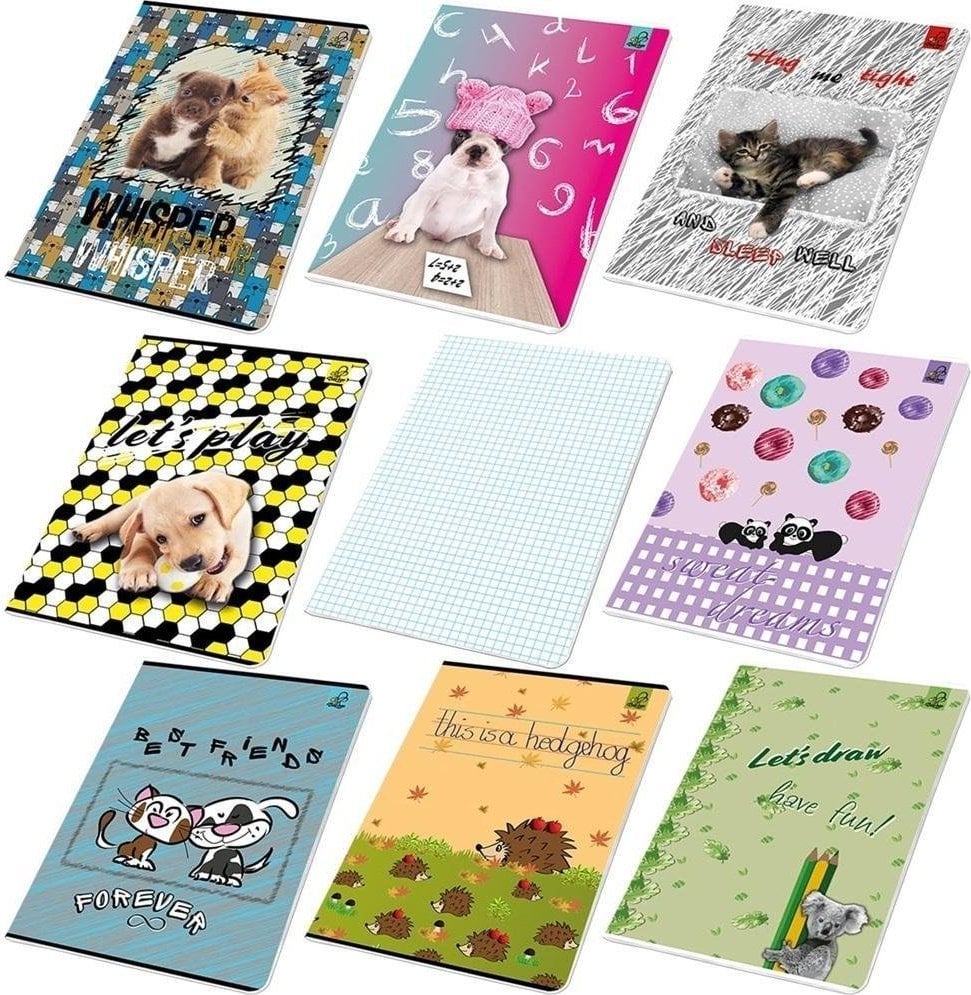 Bee-bee Notebook A5/16K grilă BFF animale (20 buc)