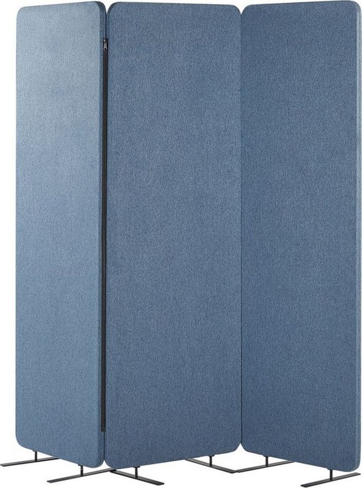 Umbrele - Beliani Lumarko perete despartitor acustic 3 panouri 184 x 184 cm albastru STANDI!