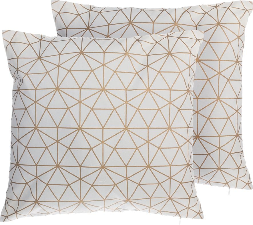 Beliani Set 2 Perne Model Geometric 45 x 45 cm Aur SEDUM