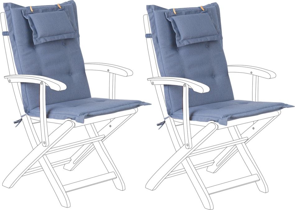 Beliani Set 2 perne pentru scaune de gradina albastru MAUI