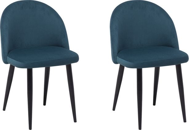 Beliani Set 2 scaune din catifea albastra VISALIA