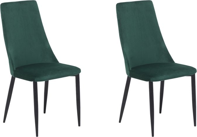 Beliani Set 2 scaune din catifea verde CLAYTON