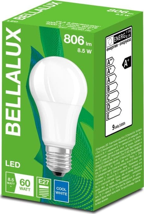 Bec LED Bellalux E27 8.5W ECO CL A FR 60 840 non-dim 806lm 4000K 4058075484931