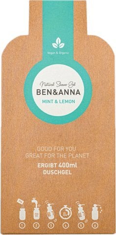 BEN&amp;ANNA_Gel de duș natural Gel de duș în fulgi Mentă&amp;Lămâie 2x20g