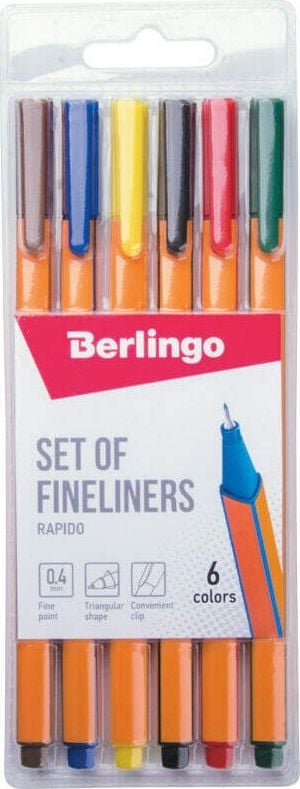 Berlingo set cienkopisów Rapido, culoare, 6pcs, 0.4mm