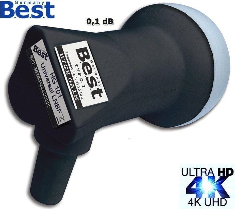 Cel mai bun satelit LNB single BEST HG 101 Ultra Black 0,1 dB